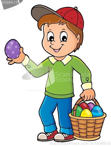 Image of Boy with Easter eggs theme image 1