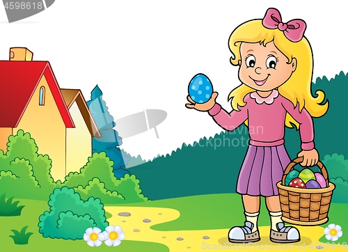 Image of Girl with Easter eggs theme image 3