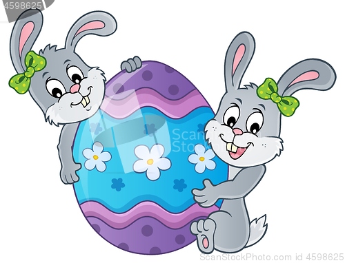 Image of Easter egg and rabbits theme image 1