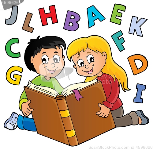 Image of Kids reading book theme 2