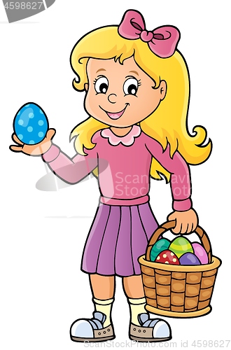 Image of Girl with Easter eggs theme image 1