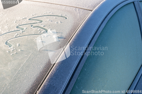 Image of Frozen car windshield