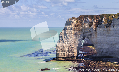 Image of The Manneporte Natural Stone Arch in Normandy