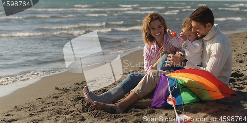 Image of Young family enjoying vecation during autumn