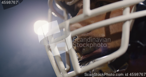 Image of Closeup Portrait Of American Football Player