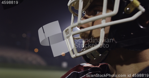 Image of Closeup Portrait Of American Football Player