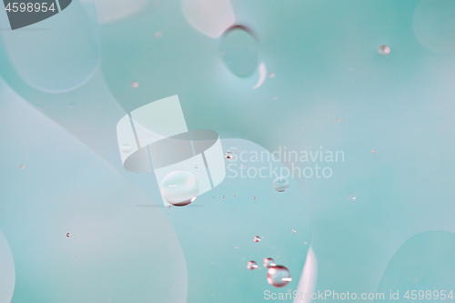 Image of Light blue abstract background picture made with oil, water and soap