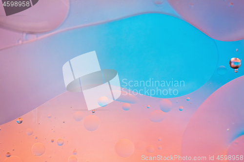 Image of Defocused pastel colored abstract background picture made with oil, water and soap