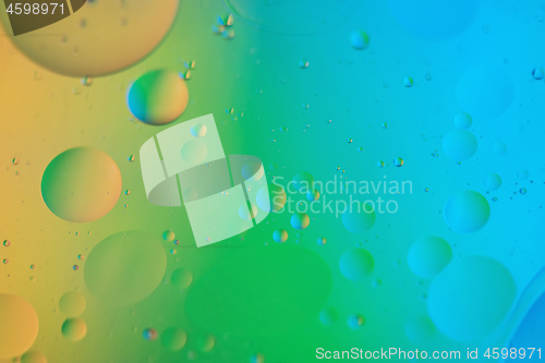 Image of Rainbow abstract defocused background picture made with oil, water and soap