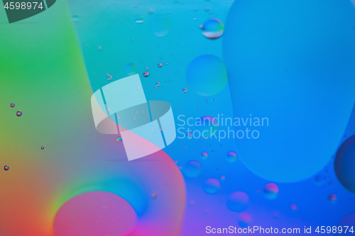 Image of Rainbow abstract defocused background picture made with oil, water and soap