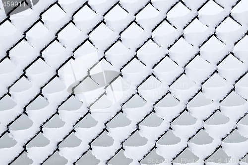Image of Link fence under snow
