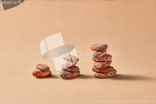 Image of Three pyramides from natural cocoa beans.