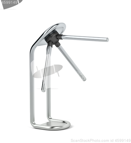 Image of Steel turnstile on white background