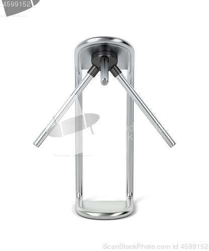 Image of Silver turnstile on white background