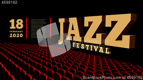 Image of Jazz music festival. Concert Hall. Vector 3d illustration.