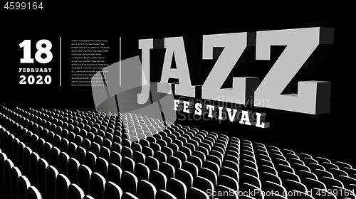 Image of Jazz music festival. Concert Hall. Vector 3d illustration.