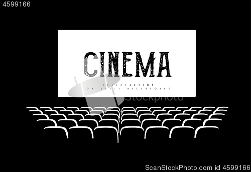 Image of Hall for watching movies. Cinema. Concert hall. Vector 3d illustration