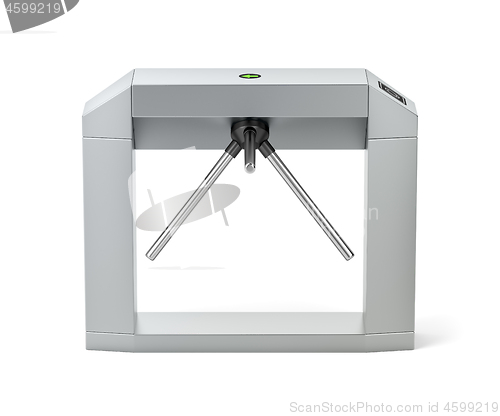 Image of Electronic turnstile on white background
