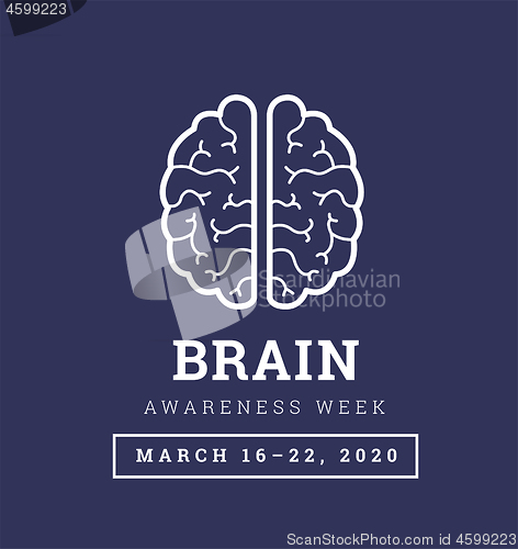 Image of Brain Awareness Week 2020. Vector illustration on white