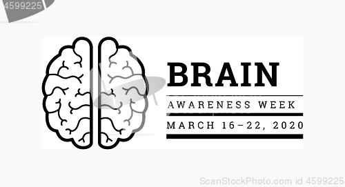 Image of Brain Awareness Week 2020. Vector illustration on white