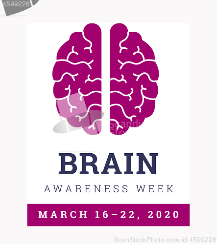 Image of Brain Awareness Week 2020. Vector illustration on white