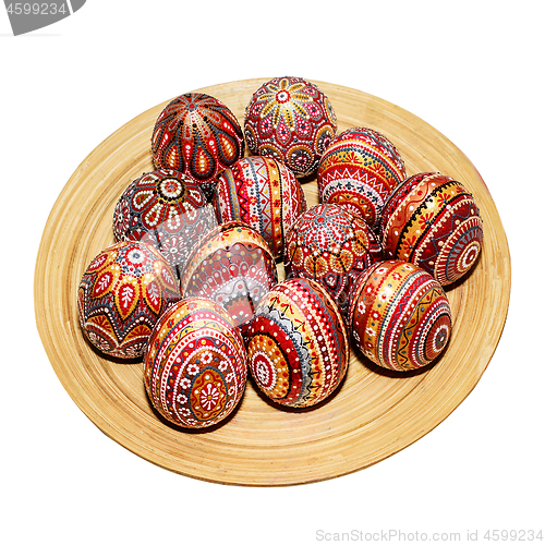 Image of Easter eggs, hand-painted with acrylic paints, art