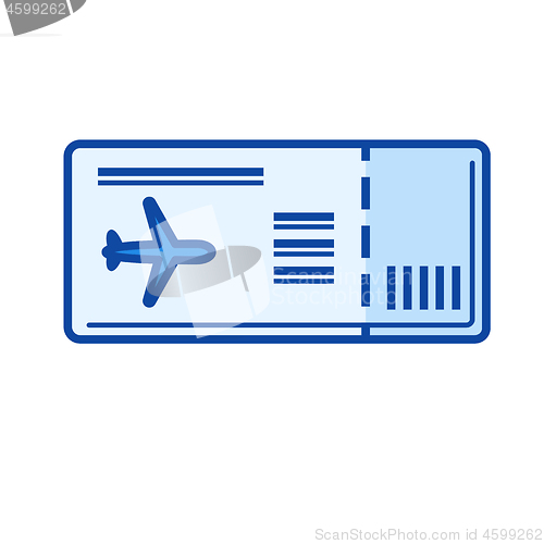 Image of Boarding pass line icon.