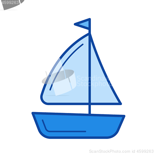 Image of Sailing vessel line icon.