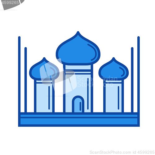 Image of Taj Mahal line icon.