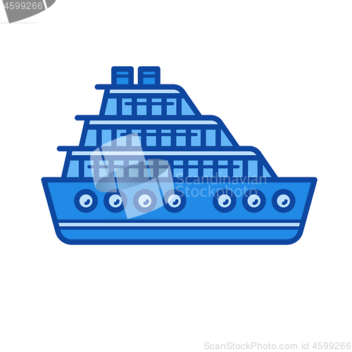 Image of Cruise ship line icon.