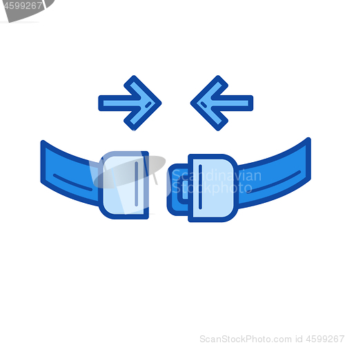 Image of Seat belt line icon.