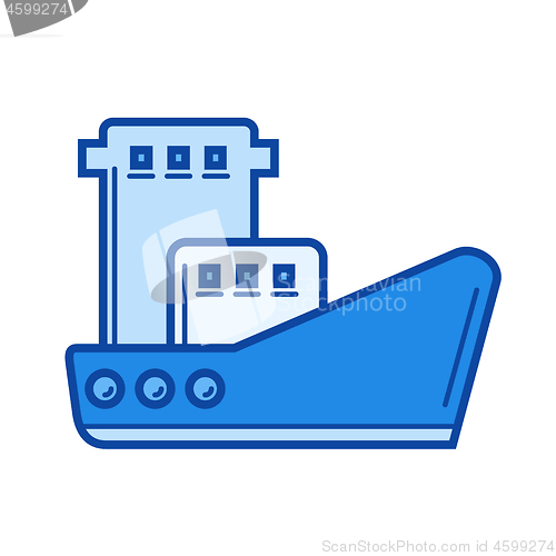 Image of Fishing boat line icon.