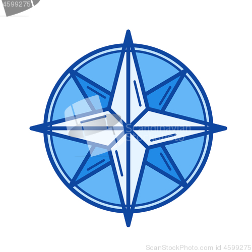 Image of Nautical compass line icon.