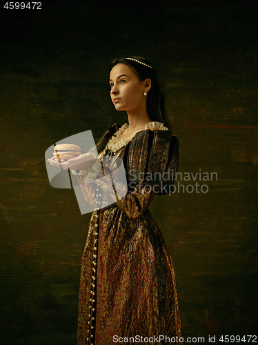 Image of Girl in medieval beautiful dress