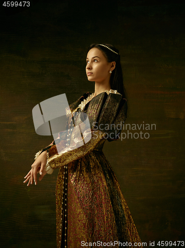 Image of Girl in medieval beautiful dress