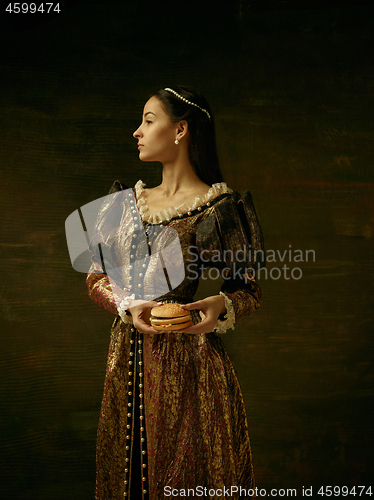 Image of Girl in medieval beautiful dress