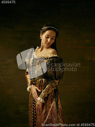Image of Girl in medieval beautiful dress