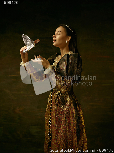 Image of Girl in medieval beautiful dress