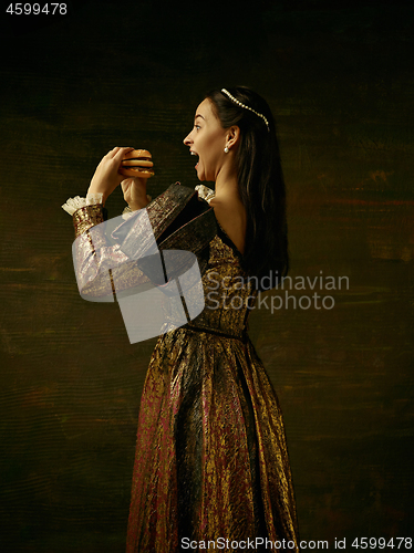 Image of Girl in medieval beautiful dress