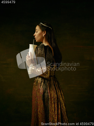 Image of Girl in medieval beautiful dress