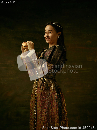 Image of Girl in medieval beautiful dress