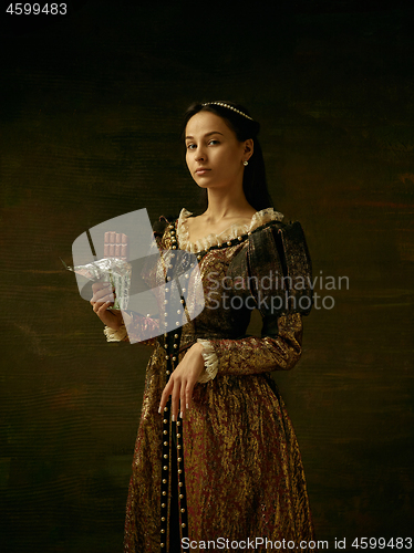 Image of Girl in medieval beautiful dress