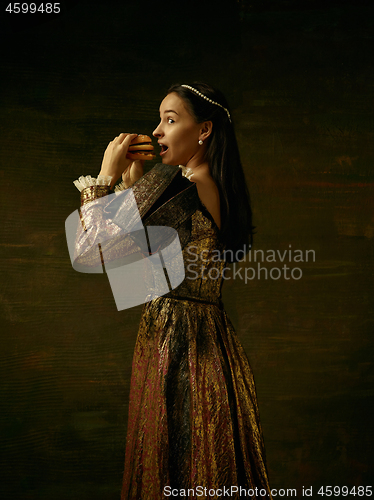 Image of Girl in medieval beautiful dress