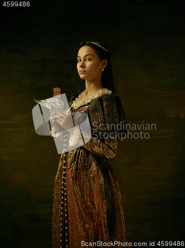 Image of Girl in medieval beautiful dress