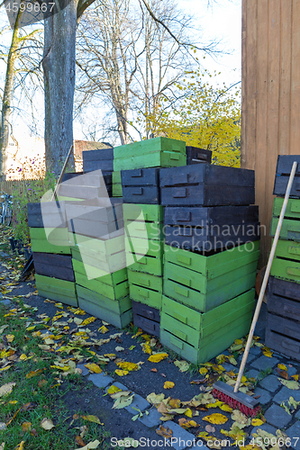 Image of Stacked Crates Boxes