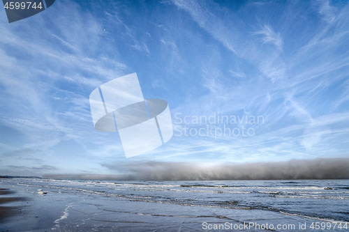 Image of Dark clouds coming in over the sea