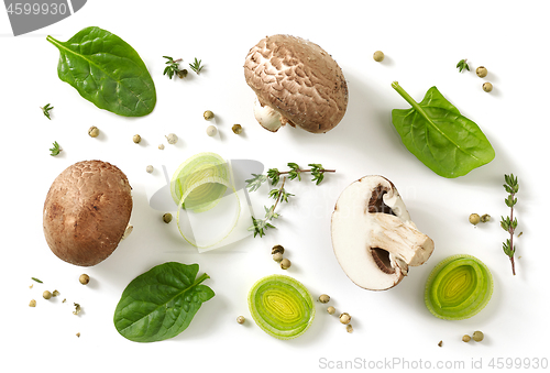 Image of composition of mushrooms and spices