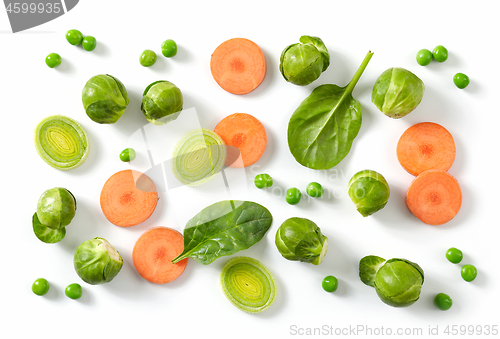 Image of composition of fresh raw vegetables