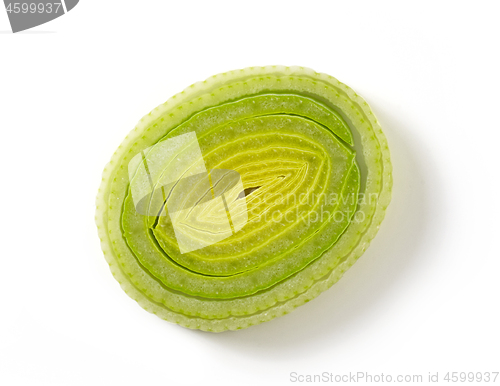 Image of slice of fresh leek