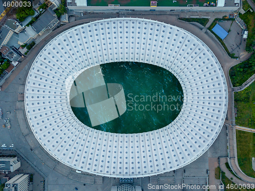 Image of Top football stadium with sea water.